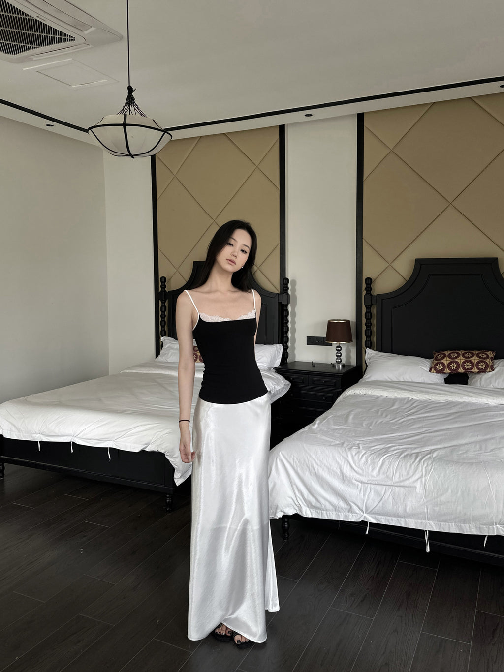 Soft A-line satin silk skirt 5Werkwen
