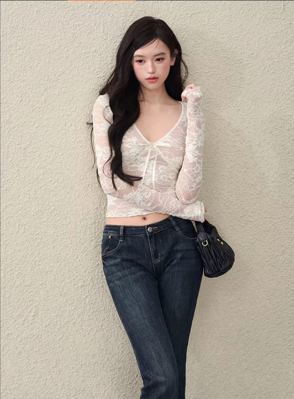 OIOIESSE Women's sexy and innocent lace tie top, stretchy white mesh material, inner lining