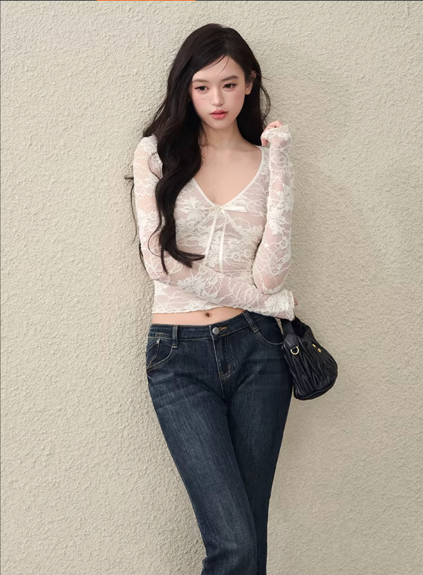 OIOIESSE Women's sexy and innocent lace tie top, stretchy white mesh material, inner lining