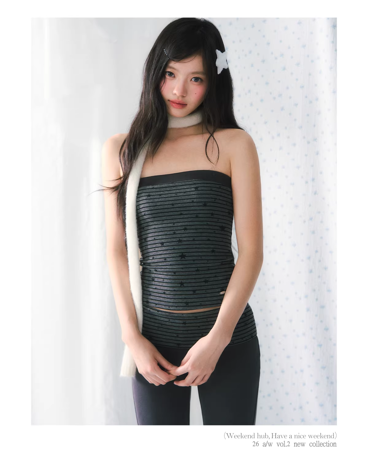 WEEKENDHUB American style strapless plaid star print top for women, new 2026 model, delicate little bra to wear under.