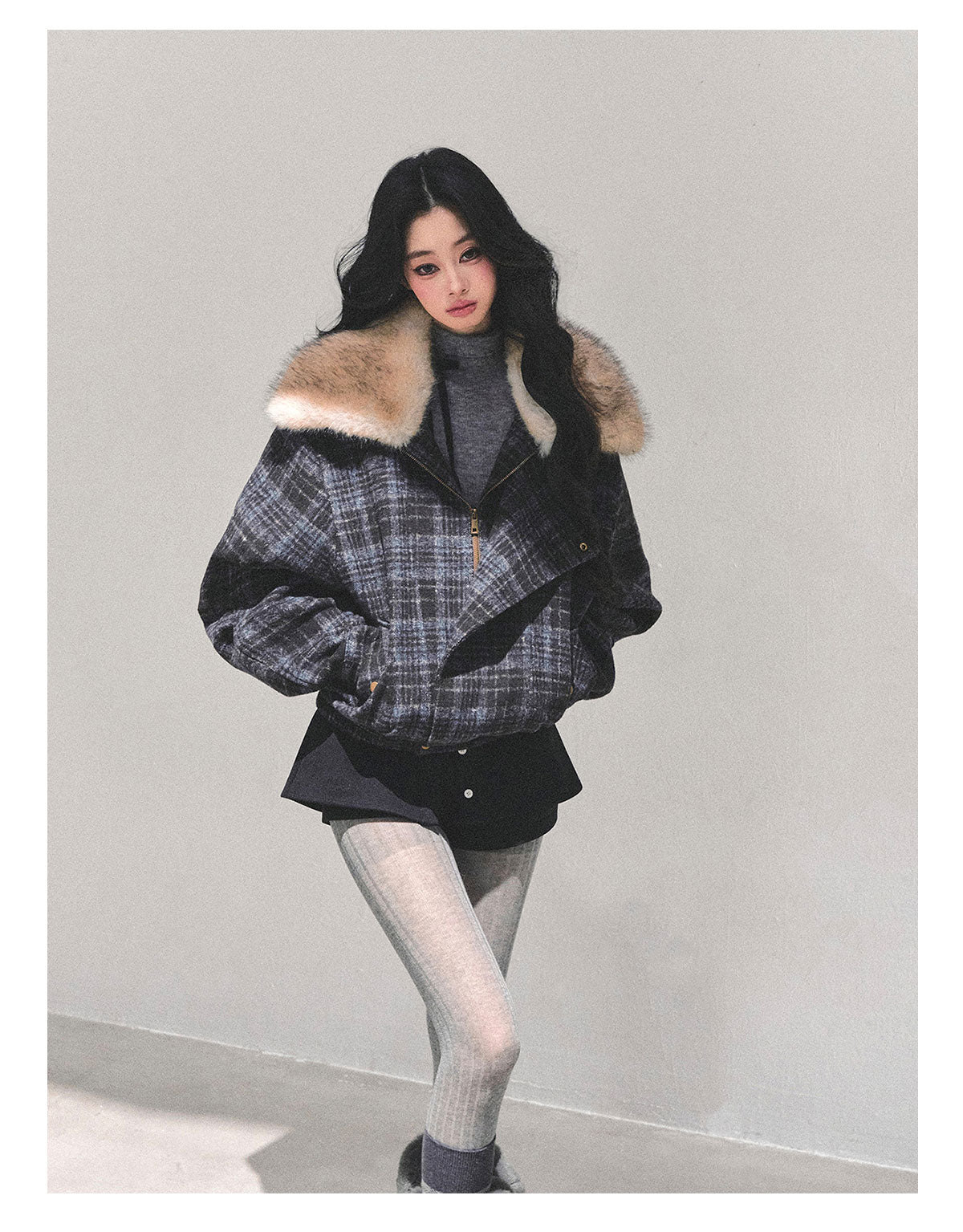 SHAOYEYAN Aomalm Women's Hepburn "She's Not as Dazzling as Fireworks" Thick Plaid Quilted Coat Winter Loose Coat