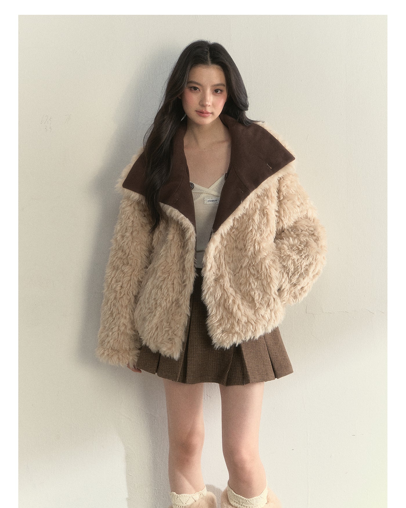 SUNSET PARK "Warm Winter Oak Forest" Soft Double-Breasted Fleece Parka