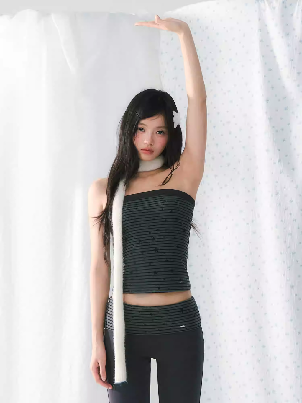 WEEKENDHUB American style strapless plaid star print top for women, new 2026 model, delicate little bra to wear under.