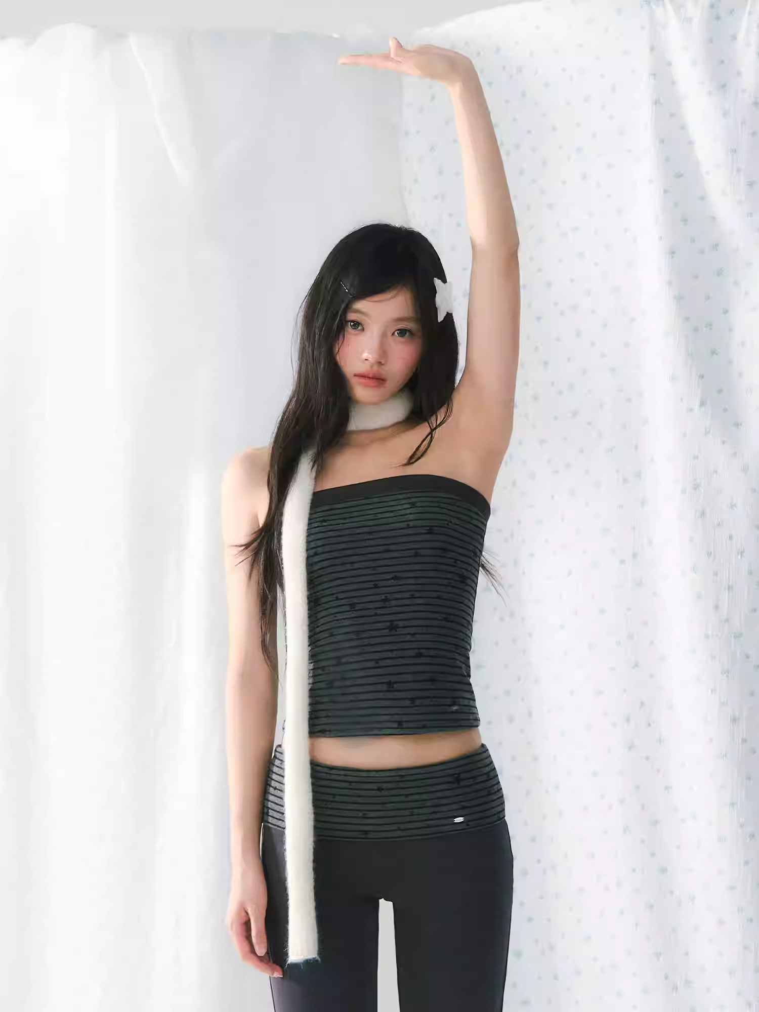 WEEKENDHUB American style strapless plaid star print top for women, new 2026 model, delicate little bra to wear under.