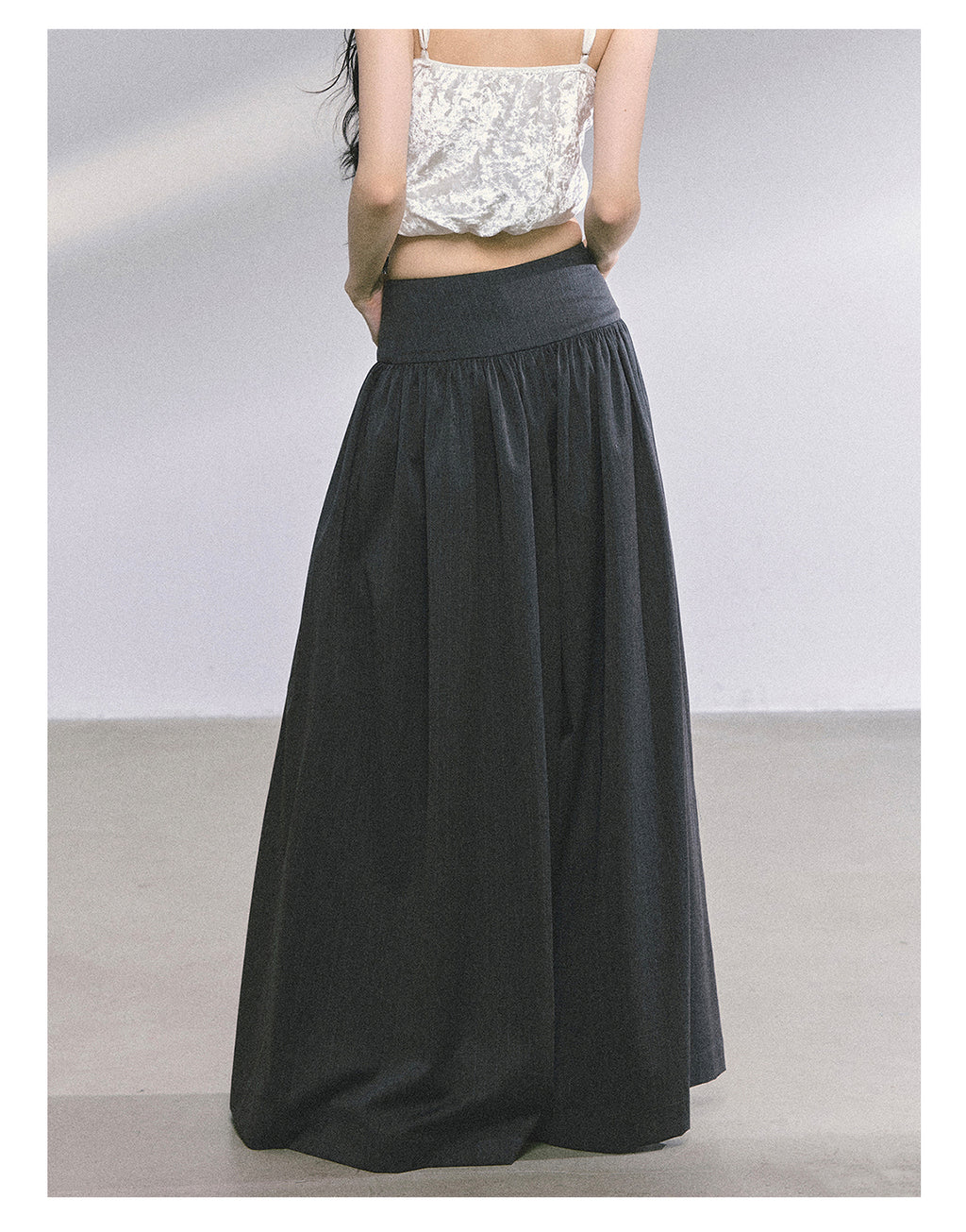 SHAOYEYAN Korean style comfortable wide leg pants for young women, loose straight leg pants, slim fit, gray long pants.