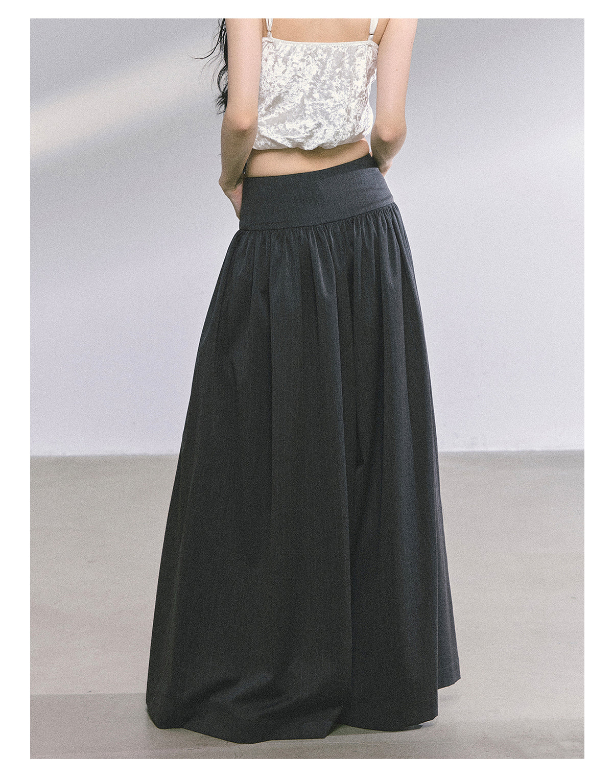 SHAOYEYAN Korean style comfortable wide leg pants for young women, loose straight leg pants, slim fit, gray long pants.