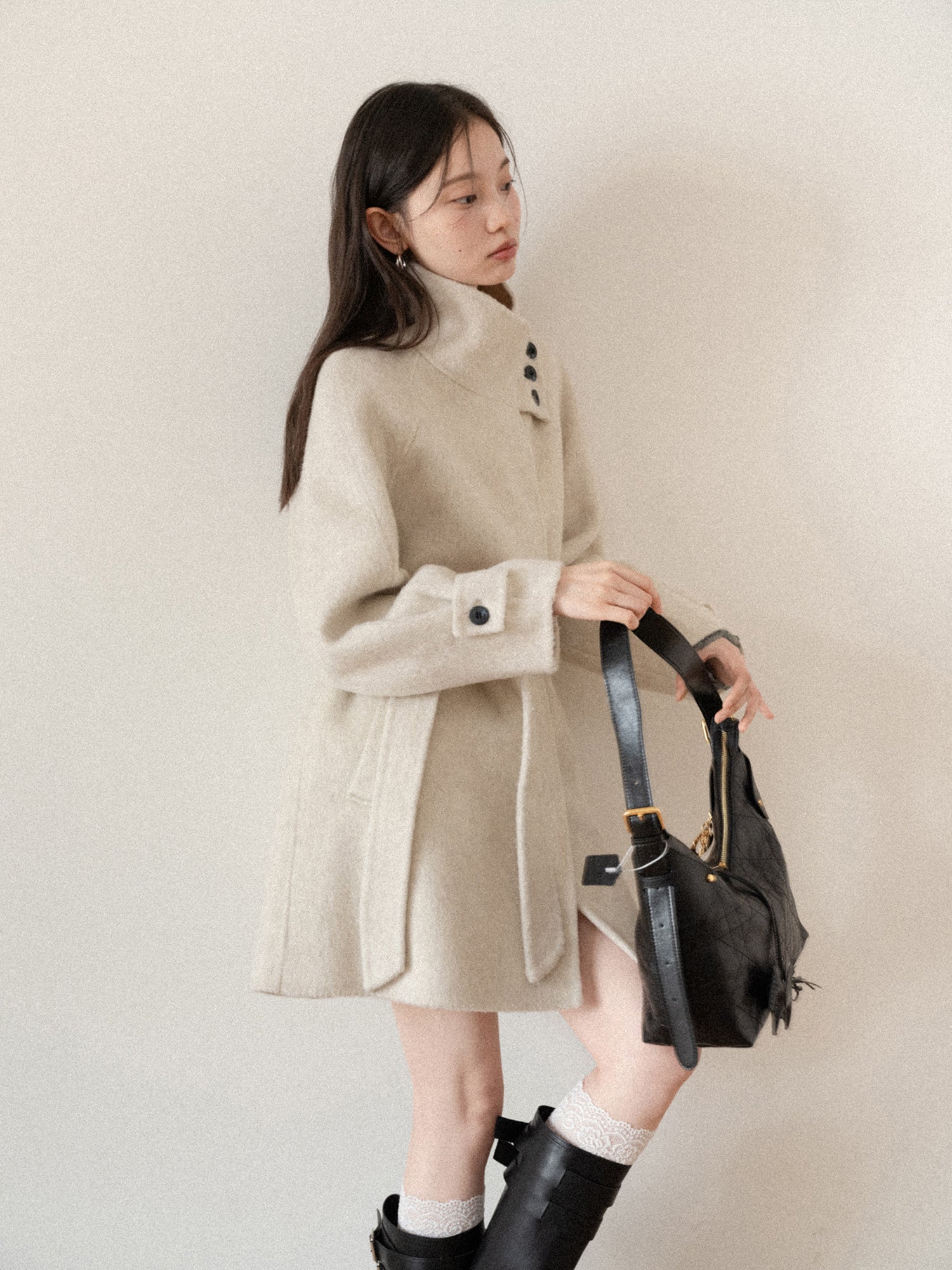 CANTONSTORY Yangcheng Story Korean style 70 double-sided wool coat made of fleece for women winter new design slimming waist
