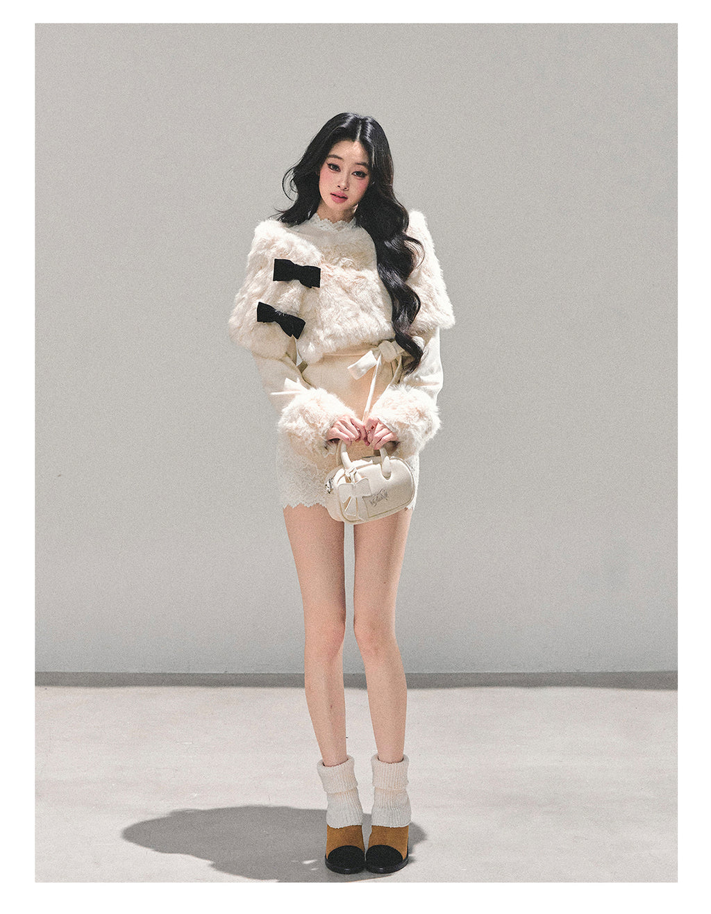 SHAOYEYAN Women's "Through Her Dreams" Luxury Winter Coat, Cloak and Shorts Trio Set