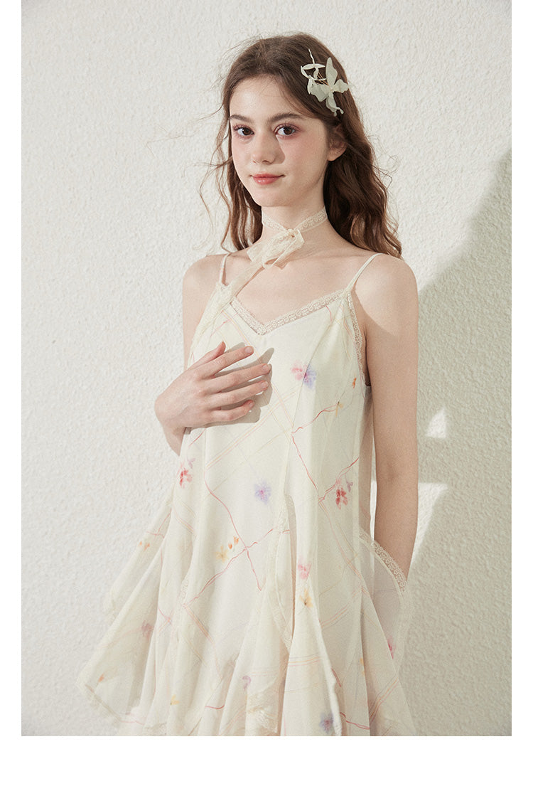 "Vanilla Star Ice" uneven hem pleated maxi dress for summer holidays, Callmelater