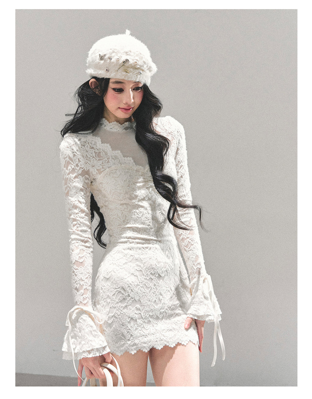 SHAOYEYAN Women's "Full Moon Moment" Long Sleeve Lace Dress (Winter)