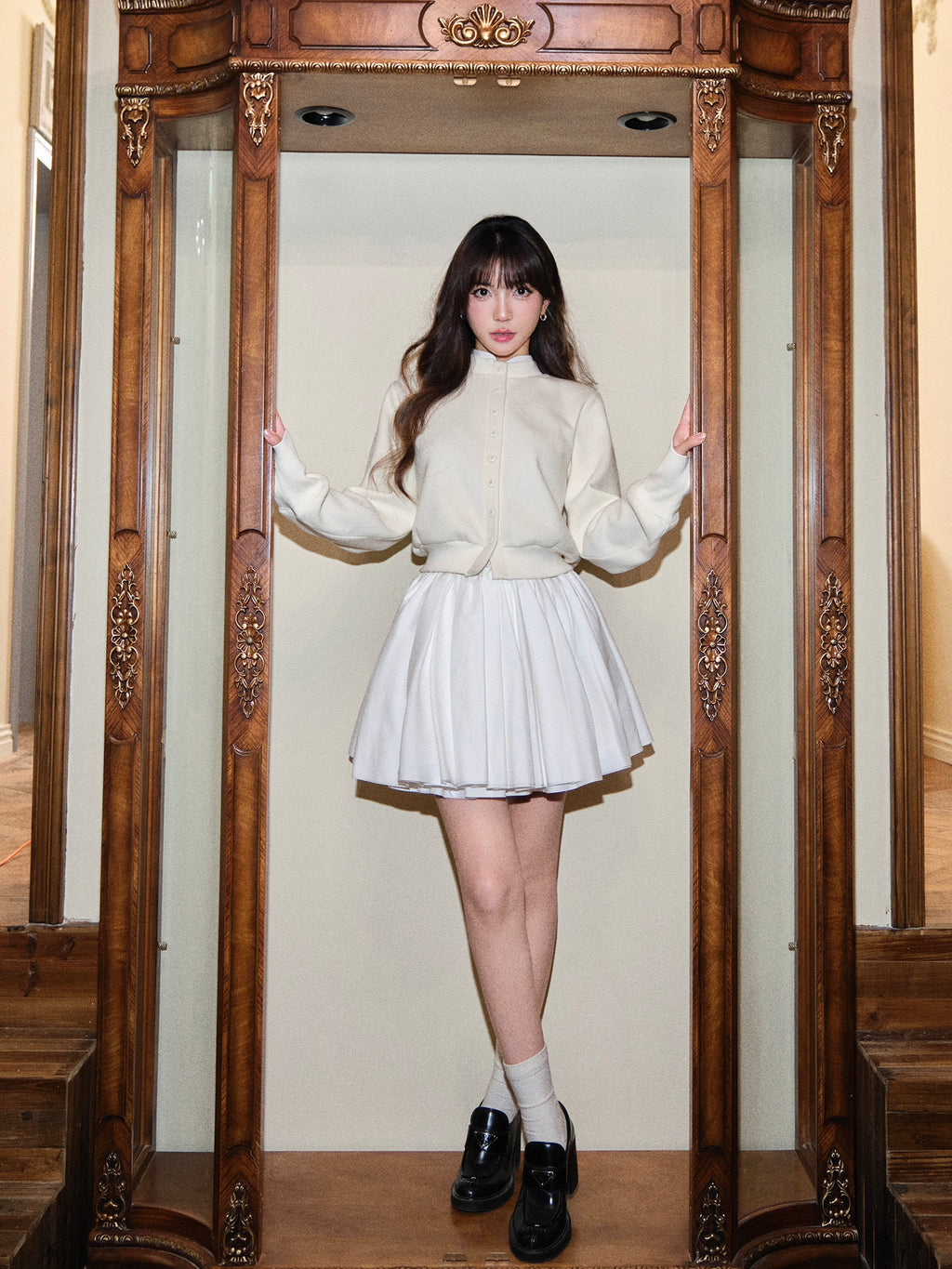Avenement Korean croptop cardigan for women early autumn