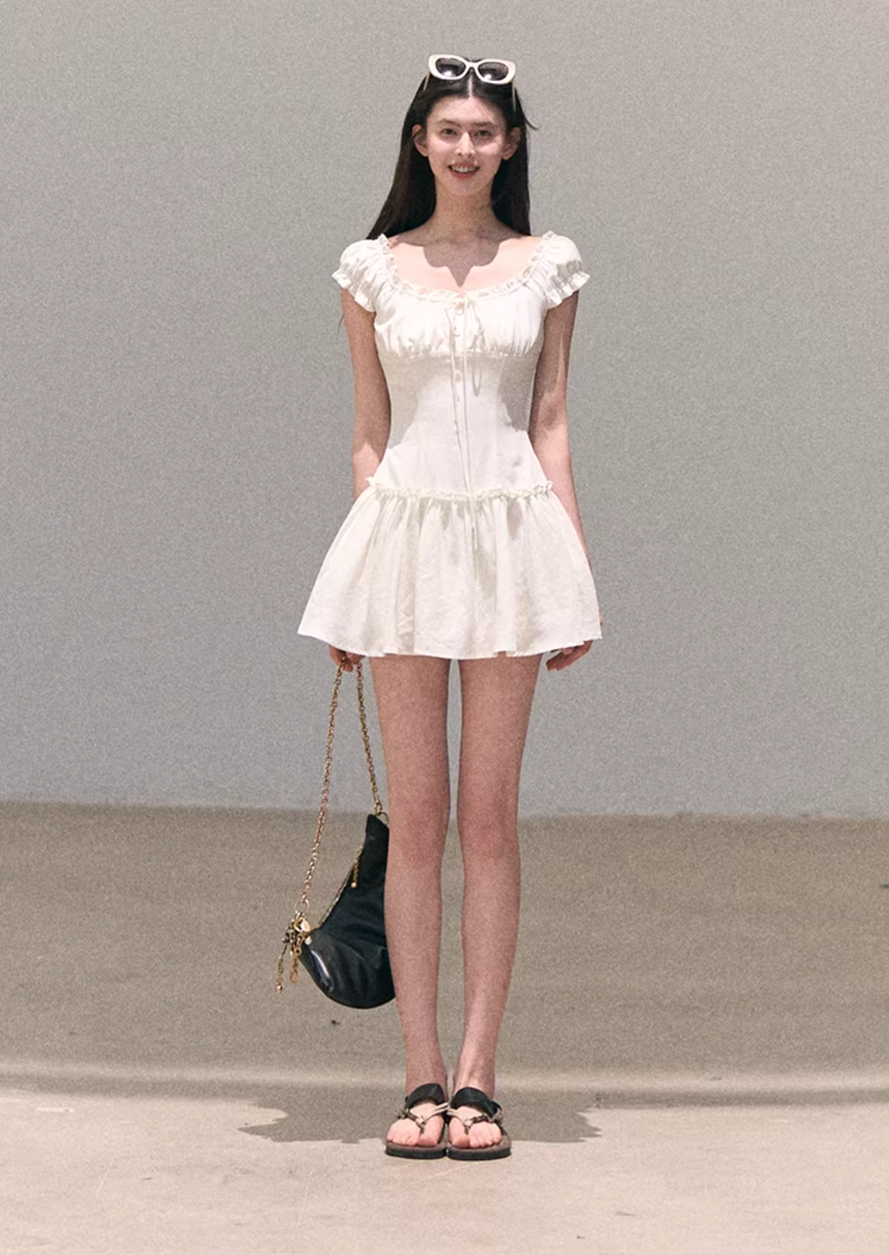 OAKMOO Off-the-shoulder dress in lyocell linen