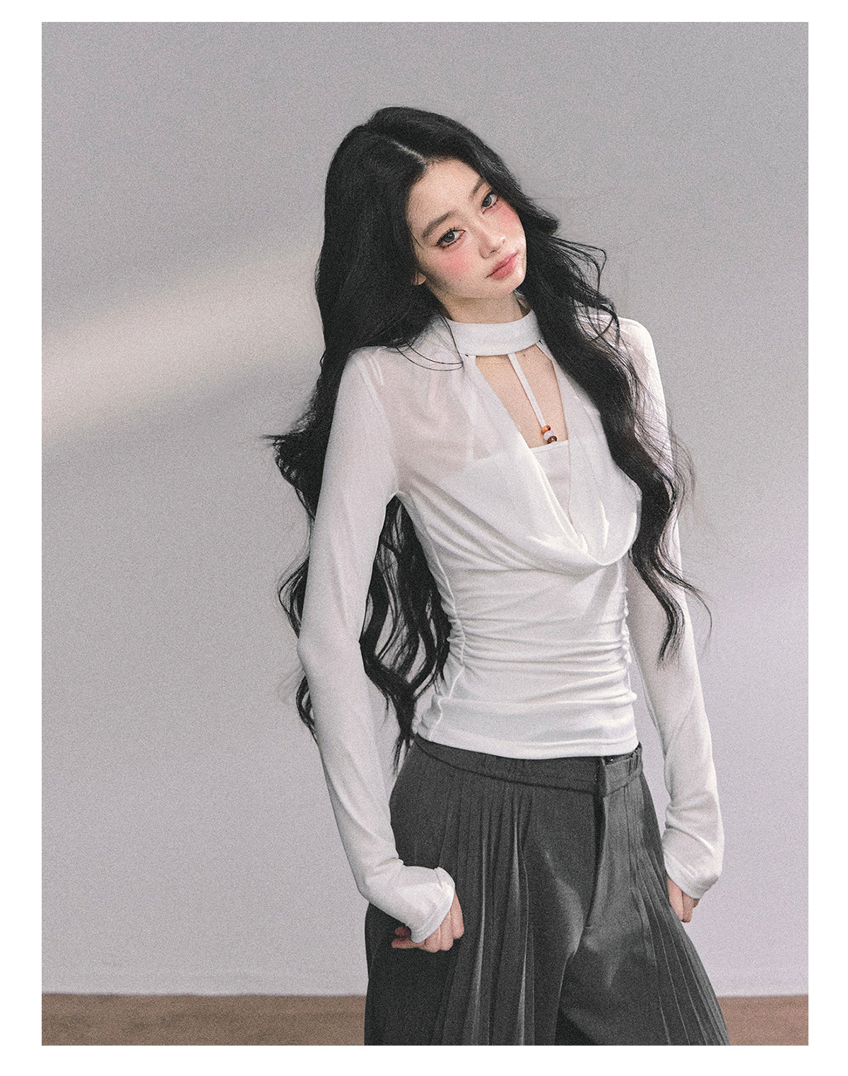 SHAOYEYAN Women's Sexy Fake "Baddie Hot Girl" Two-piece Long Sleeve T-shirt, Autumn Black Top