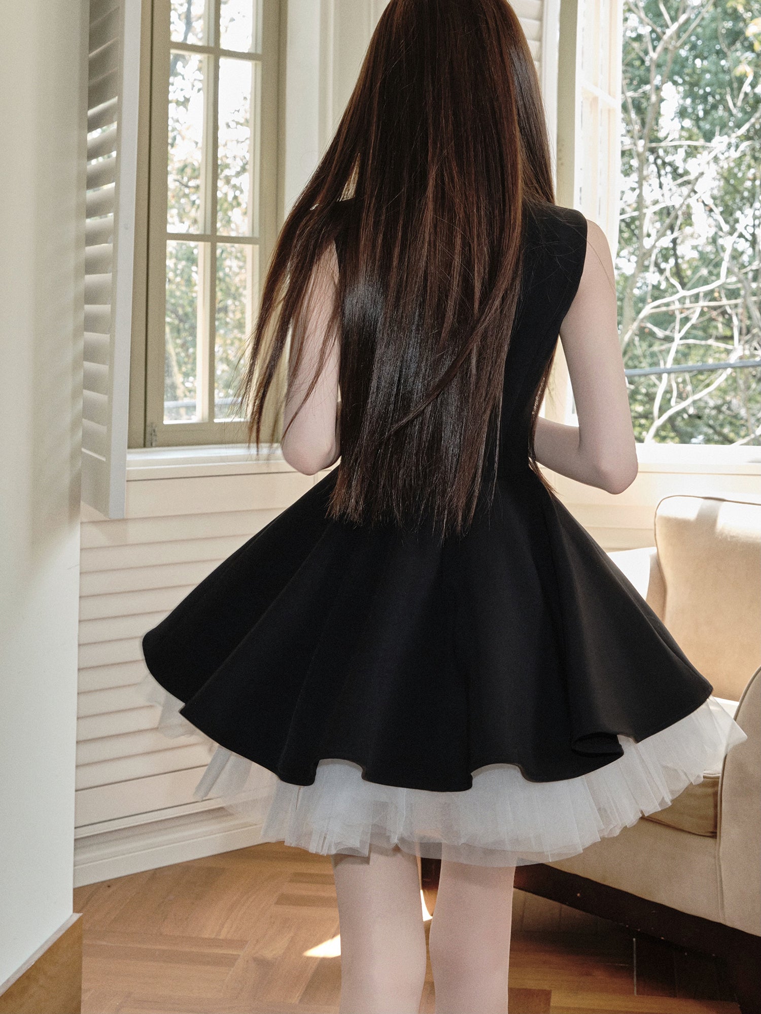 Audrey Hepburn Avenement Princess Black Tutu Ballet Temperament Dress