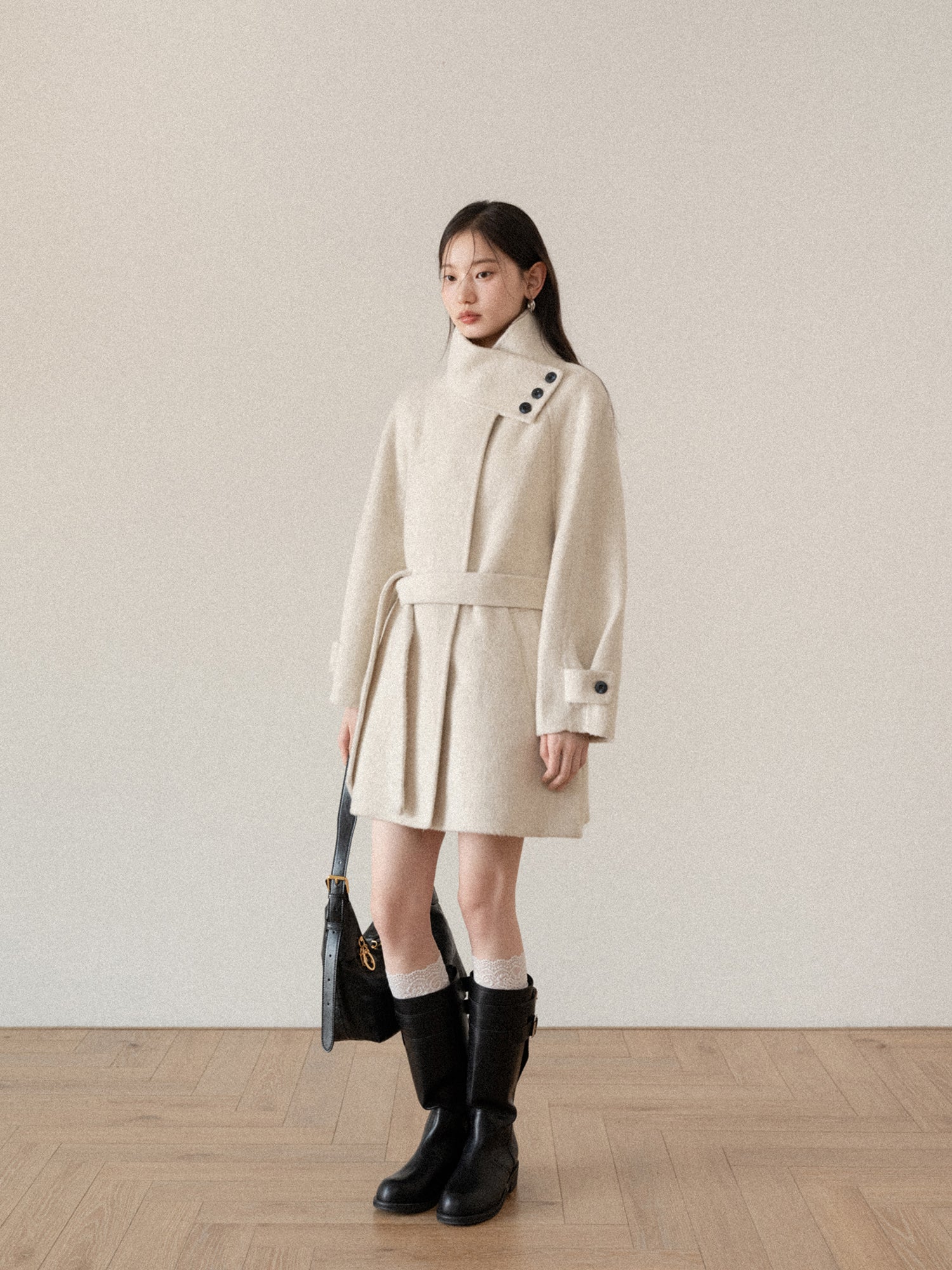 CANTONSTORY Yangcheng Story Korean style 70 double-sided wool coat made of fleece for women winter new design slimming waist