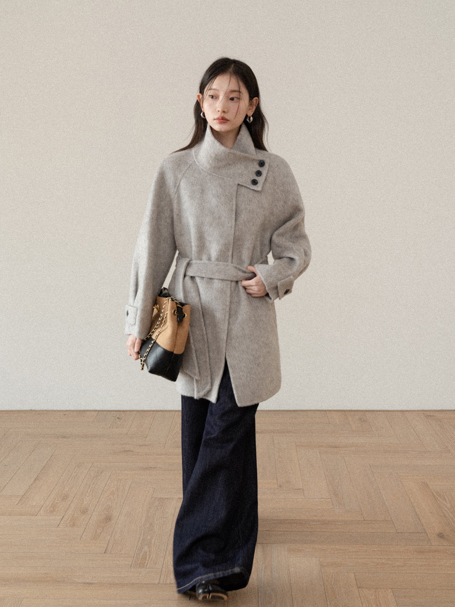 CANTONSTORY Yangcheng Story Korean style 70 double-sided wool coat made of fleece for women winter new design slimming waist