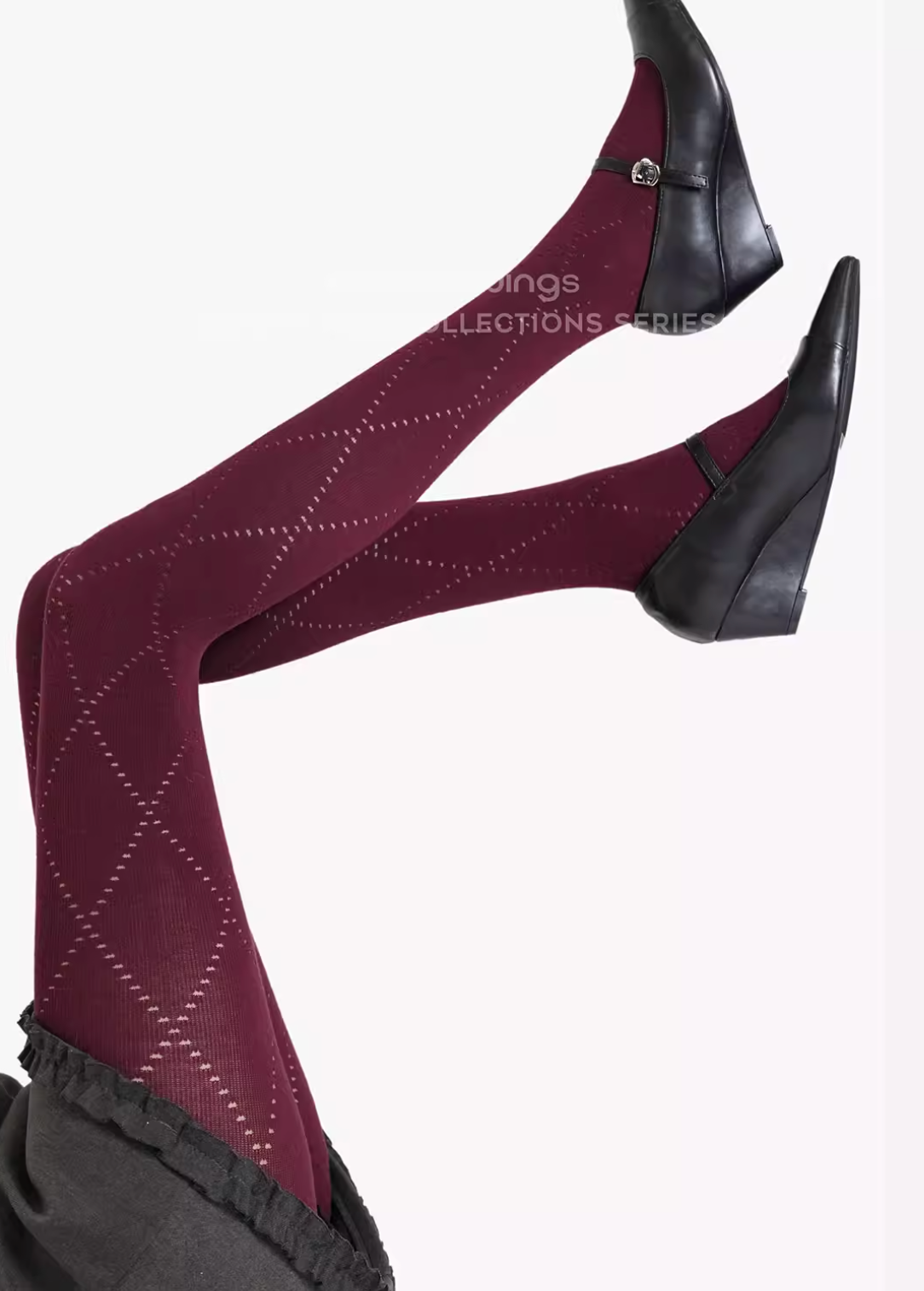MODASWING ModaSwings women's tights in classic brown, diamond pattern, preppy style, plain cotton, gray.