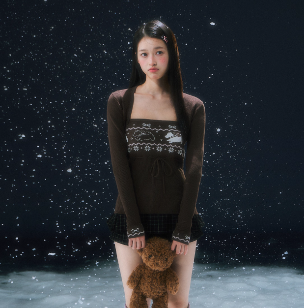 WEEKENDHUB Women's Fair Isle 2025 Sweater Two Piece Layered Knit Cardigan Autumn Winter