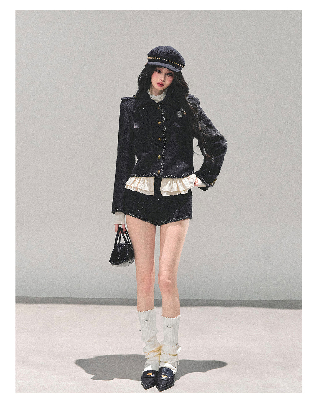 SHAOYEYAN Women's Chanel Style Rich Girl Suit, Three-Piece Winter Coat, Aomalm "Twilight Engulfs Me"