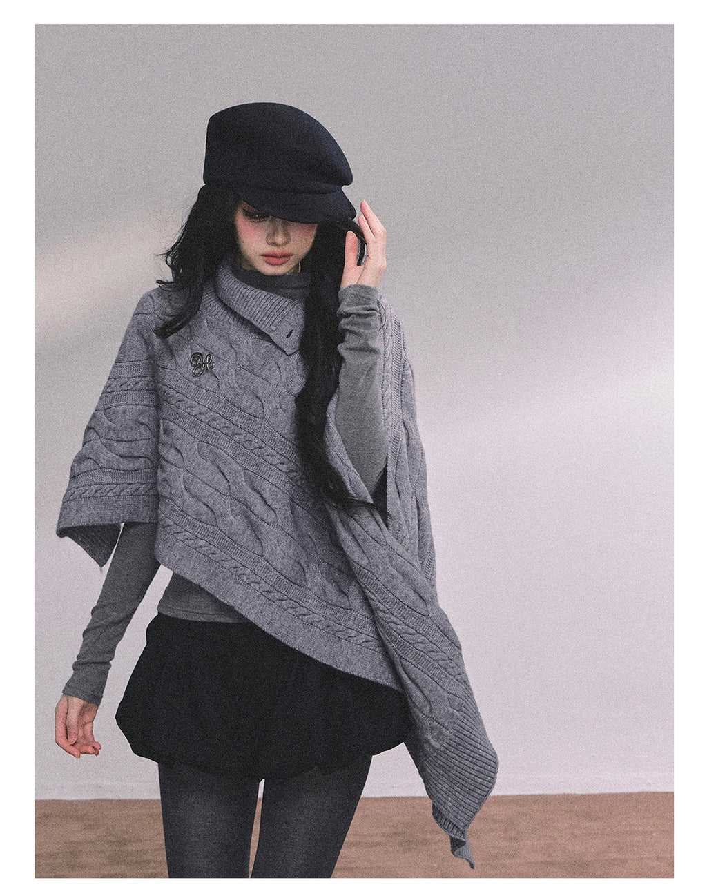 Shaoyeyan Women's Autumn Winter French Style High-end Knitted Wool Coat Loose Fit