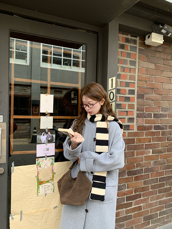 RAINY Women's Classic Single Breasted Hooded Wool Coat, Winter Design, Classic Style, Loose Fit, Versatile Wool Coat