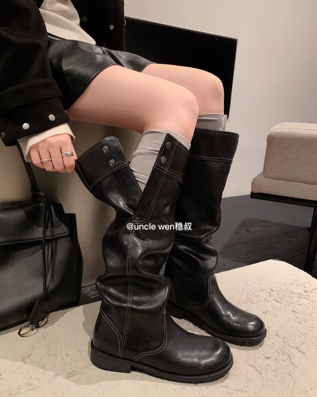 UNCLEWEN Women's Fleece Lined Long Boots, New Winter Style