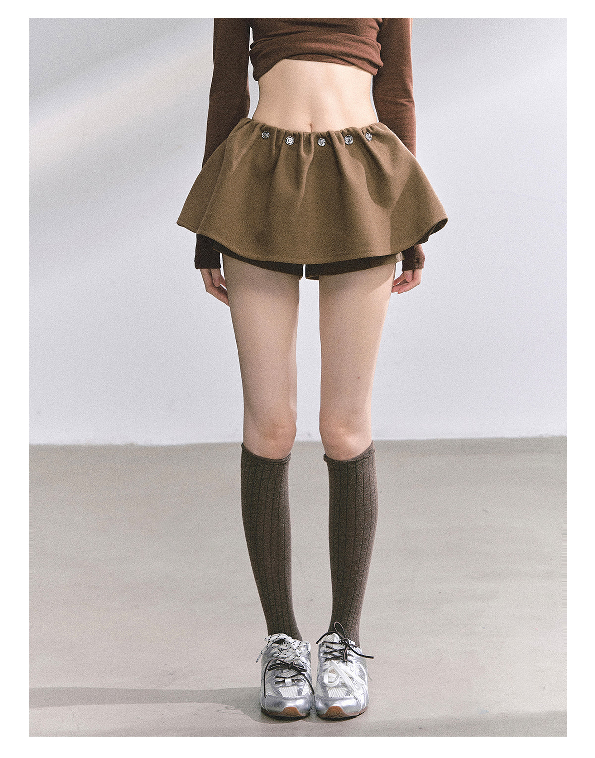 SHAOYEYAN Aomalm "Wild Model Legs" French wool midi skirt, women's autumn high-waisted A-line skirt