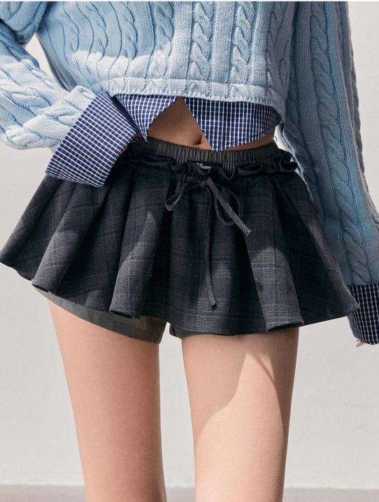 SHAOYEYAN AOMALM's "Annie's Waltz" American-style chiffon dress for women, winter plaid mini dress, culottes that flatter the figure.