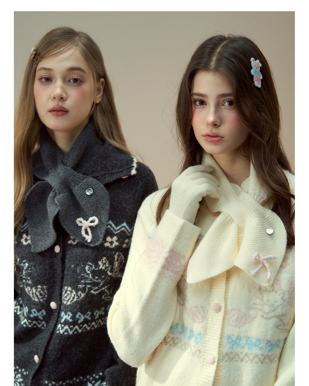 SUNSETPARK 100% Wool "Gift Series" Scarf/Neck Warmer by Sunset Park Winter Bow Girl