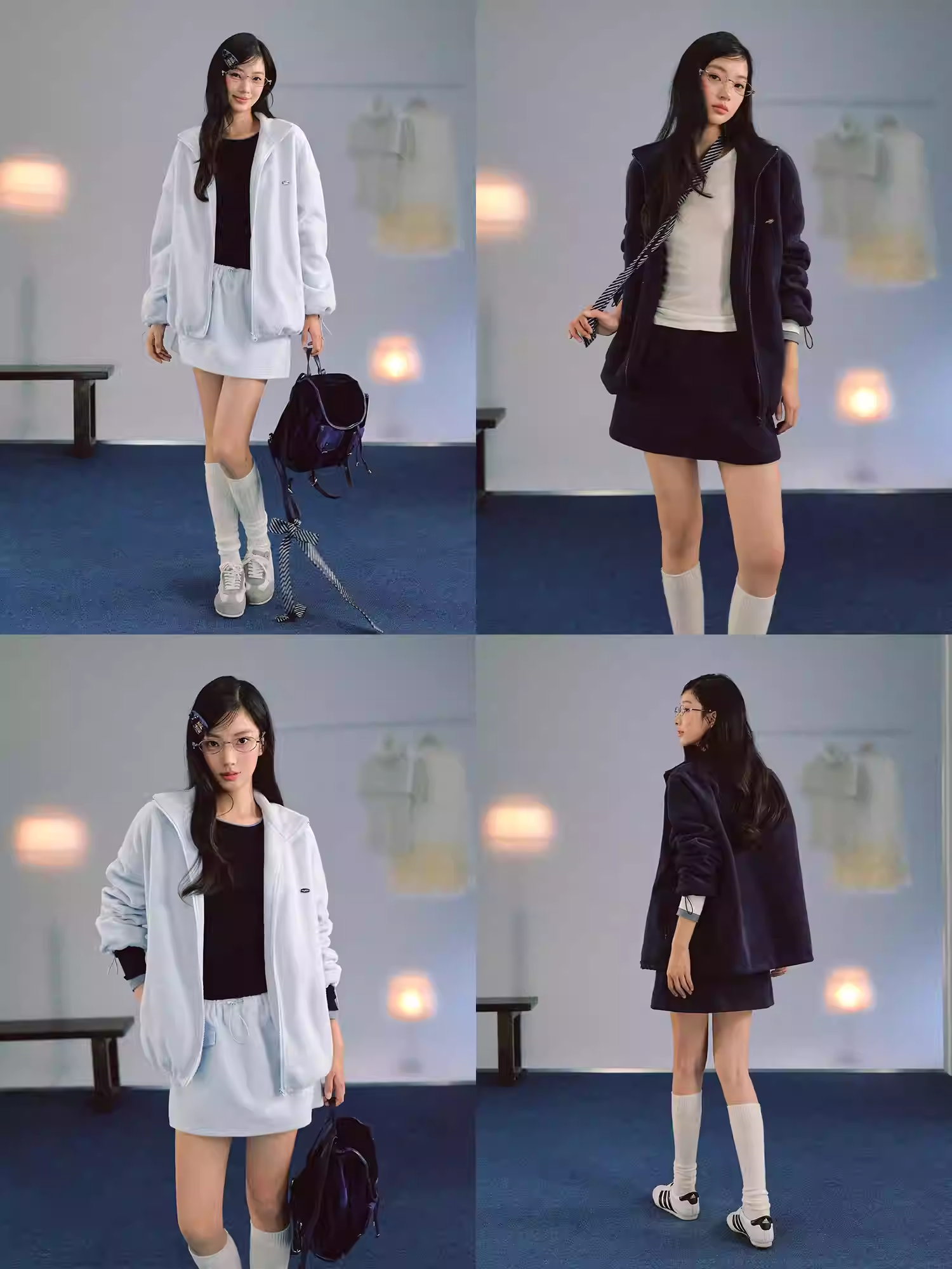 LaluneDuCiel Bobbi cotton fleece stand-collar jacket, comfortable and casual style, versatile.