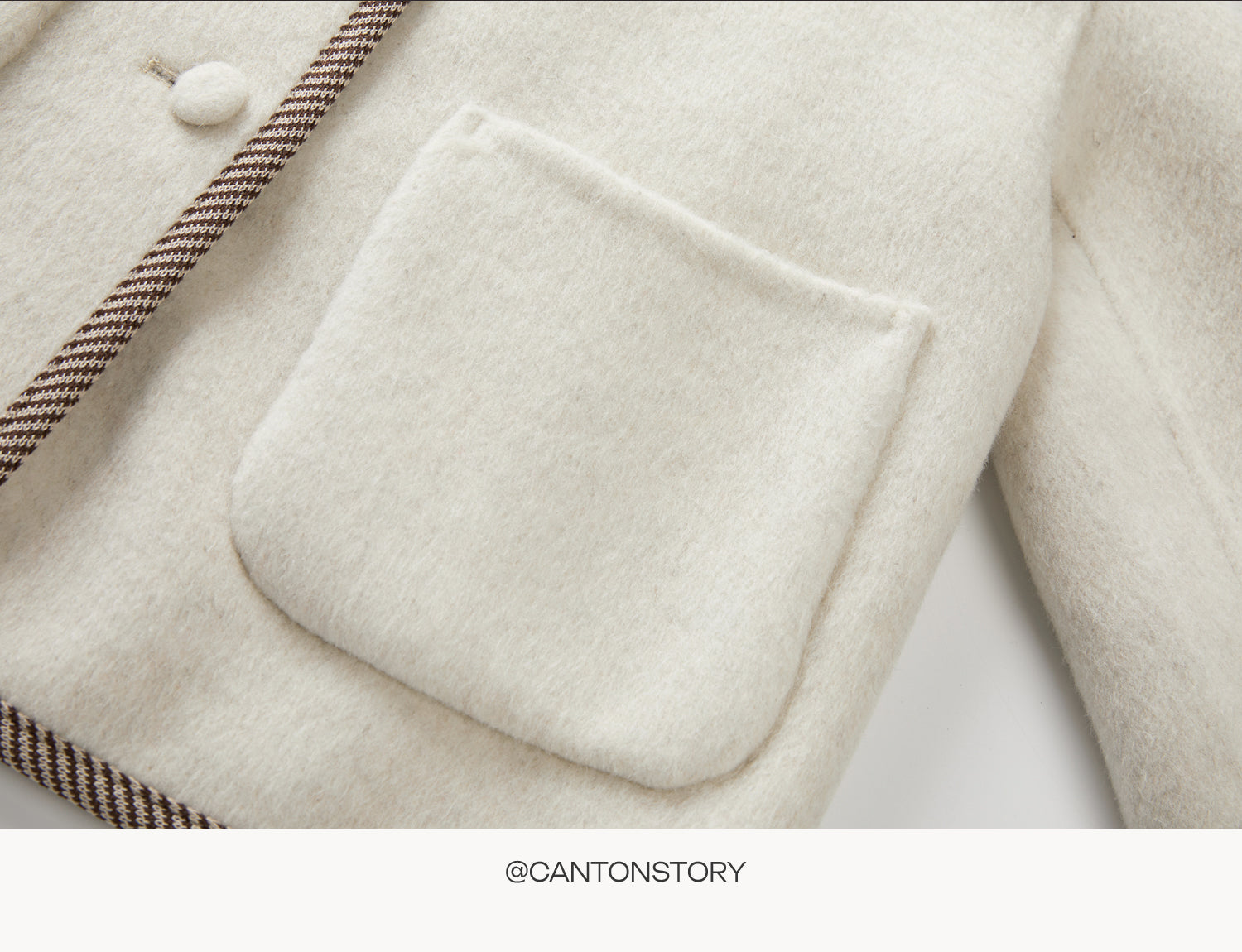 CANTONSTORY Yangcheng Story Korean style 70% wool double-sided wool coat for women winter new sweet (with handbag))