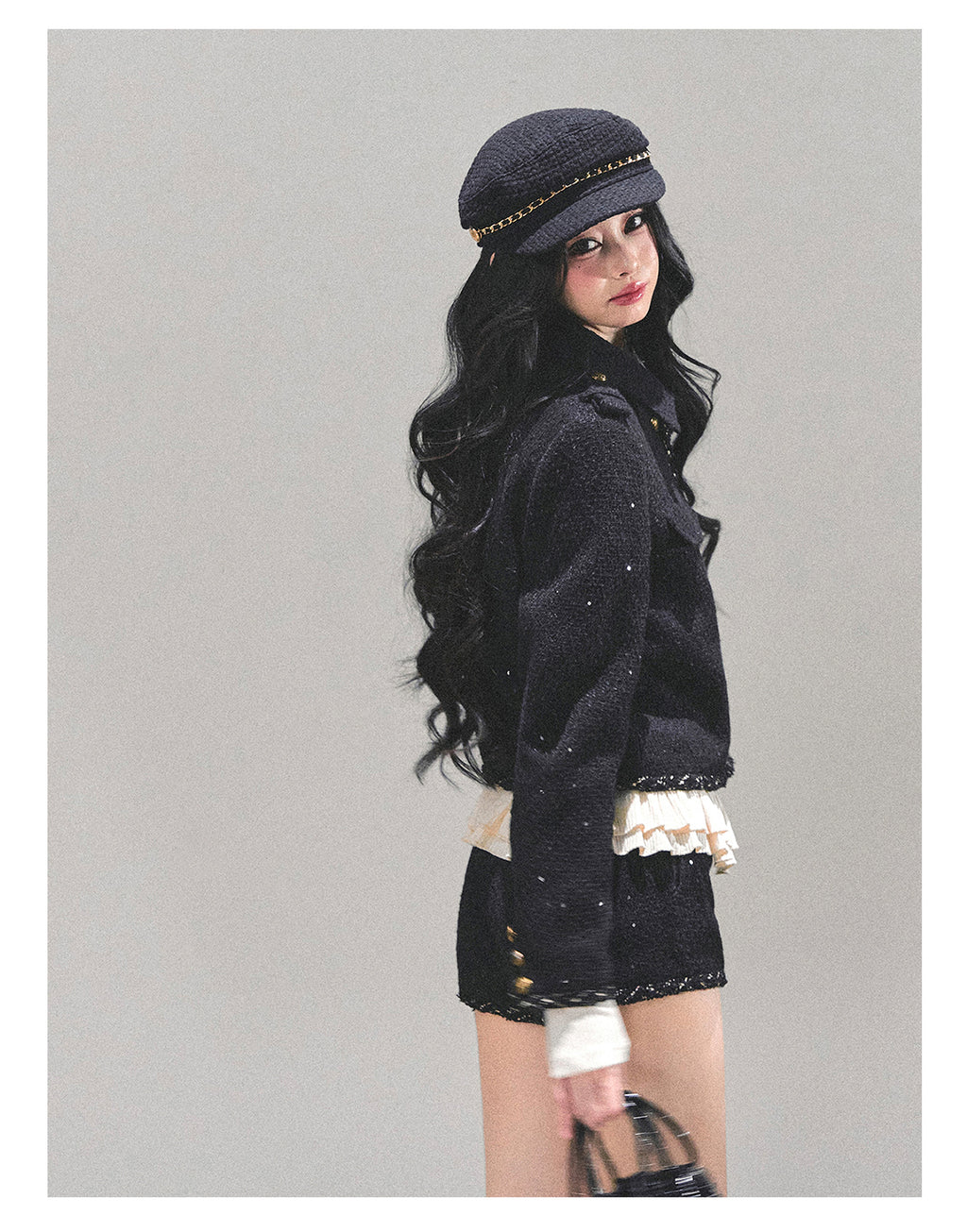 SHAOYEYAN Women's Chanel Style Rich Girl Suit, Three-Piece Winter Coat, Aomalm "Twilight Engulfs Me"