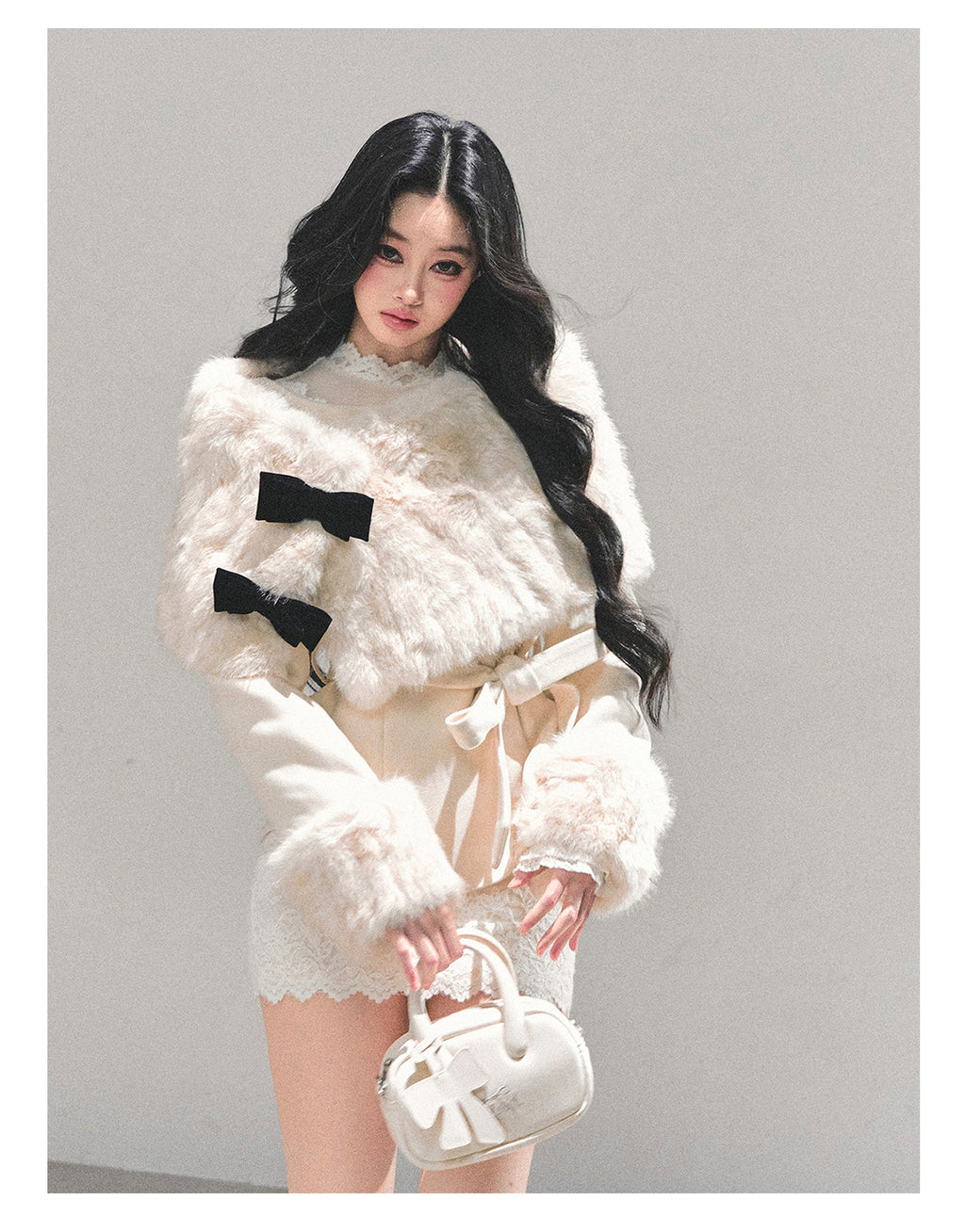 SHAOYEYAN Women's "Through Her Dreams" Luxury Winter Coat, Cloak and Shorts Trio Set