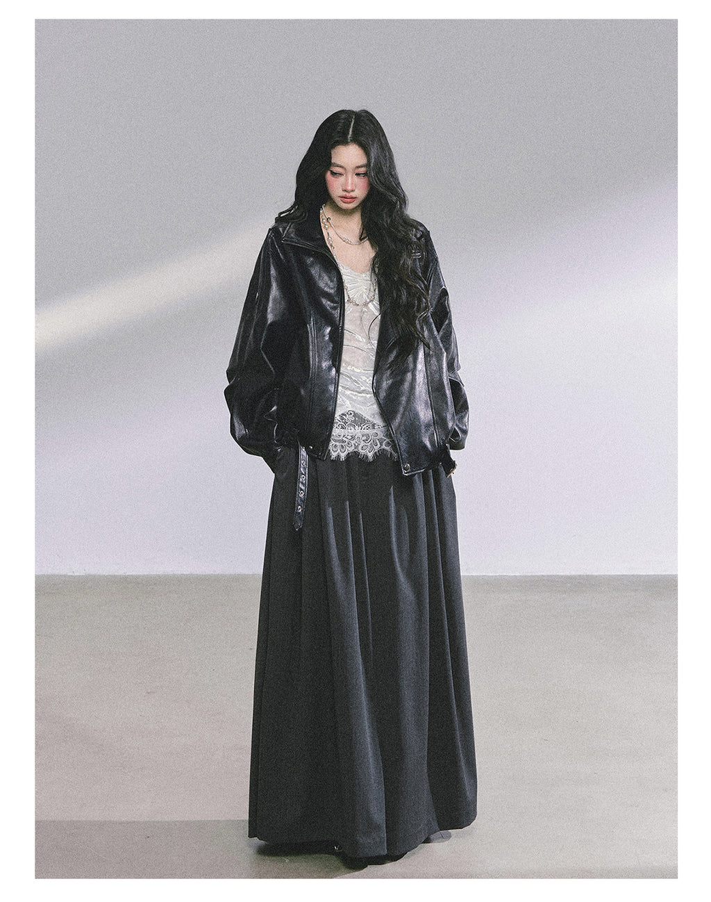 SHAOYEYAN Korean style comfortable wide leg pants for young women, loose straight leg pants, slim fit, gray long pants.