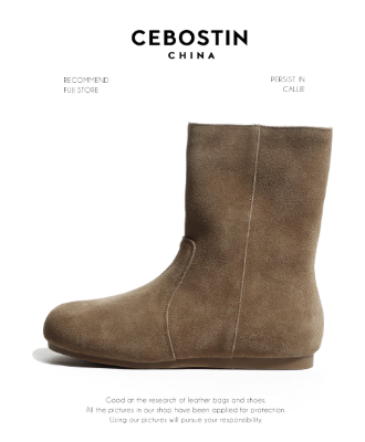 CEBOSTIN Snow boots, fleece lined, warm genuine leather low-cut Chelsea boots with thick sole, new arrival winter 2025