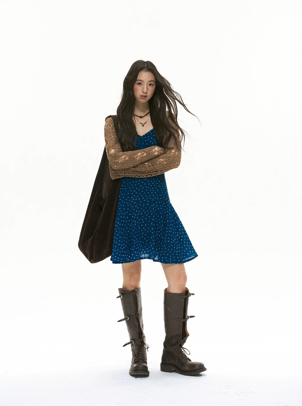 SOOLROK Summer multi-purpose knitted patchwork hole-protection short cardigan with holes