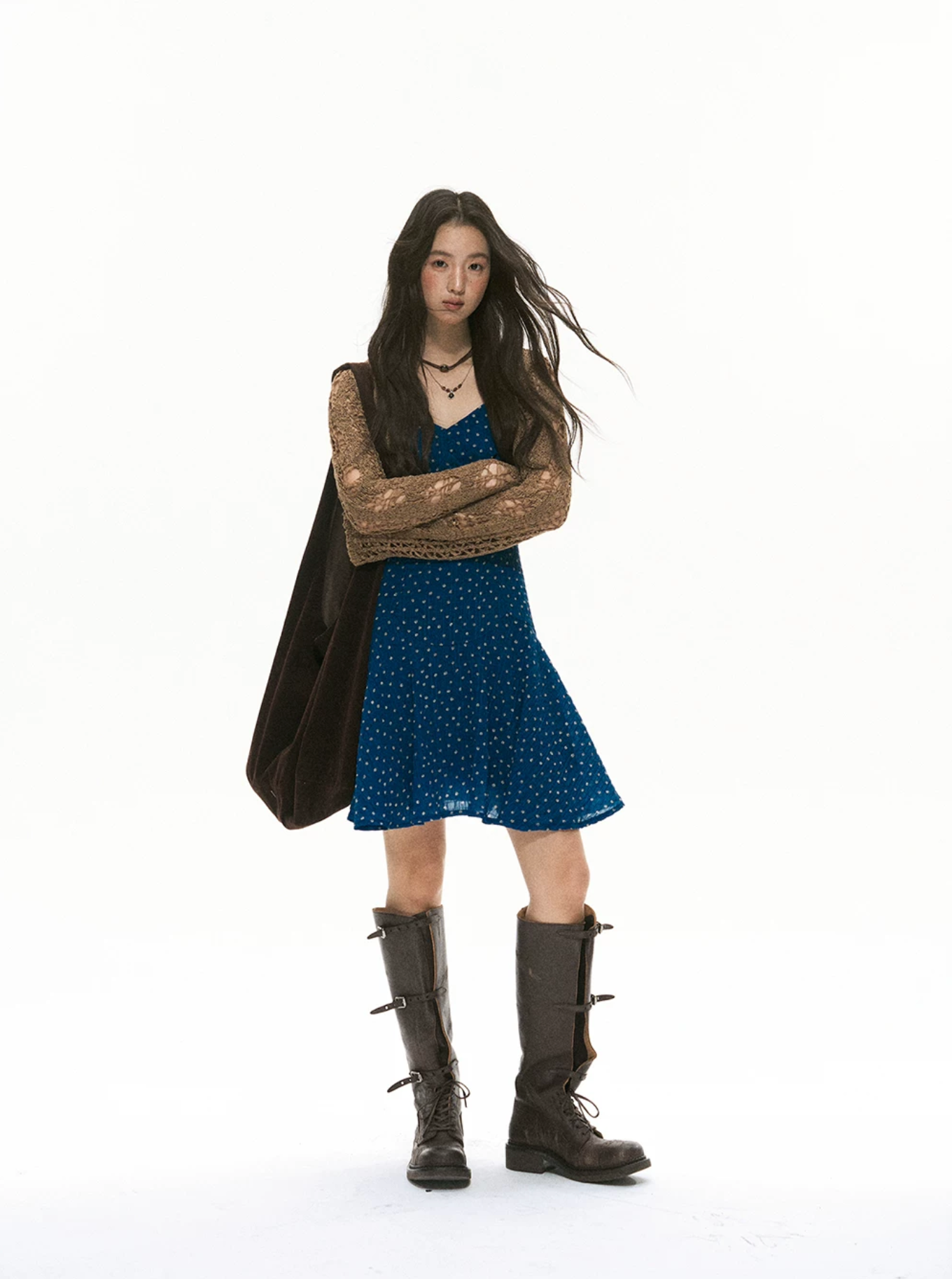 SOOLROK Summer multi-purpose knitted patchwork hole-protection short cardigan with holes