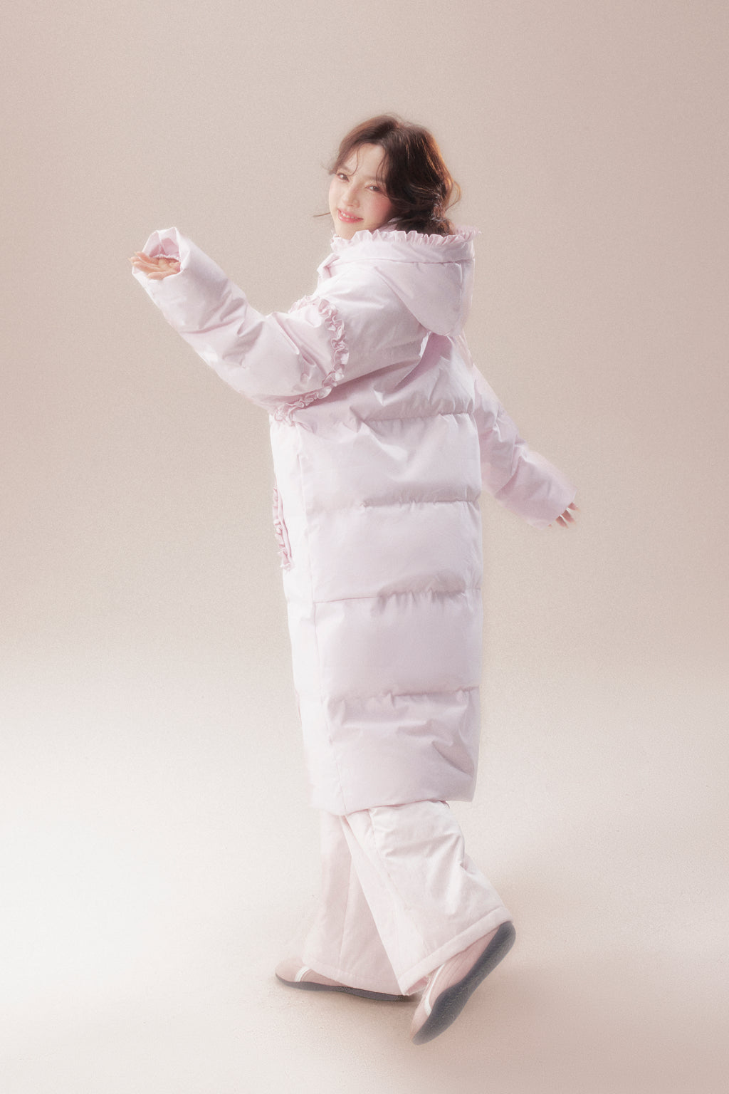 AORAA【極寒シリーズ】「雪国のあったか冬」オリジナルデザイン レーストリム付き防水ロングダウンジャケット第3世代