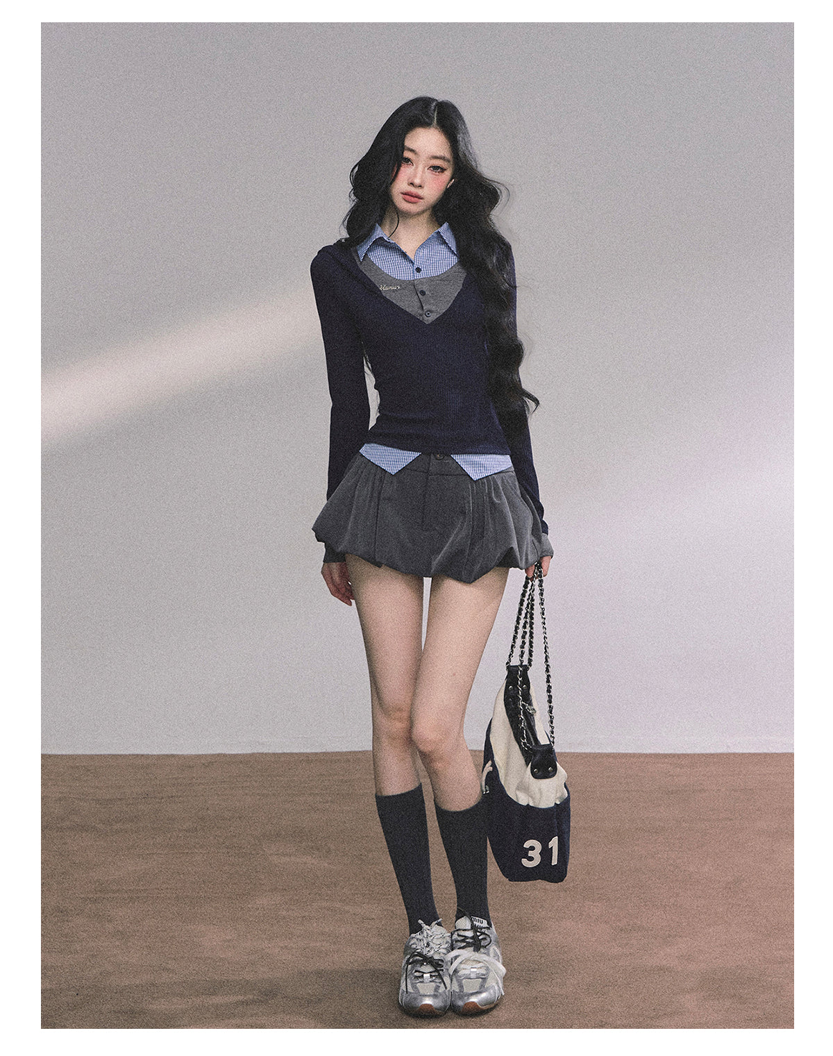 SHAOYEYAN Aomalm Women's "High IQ Female Protagonist" Imitation American Style Three-piece Knitted Pullover Autumn Slim Fit Top