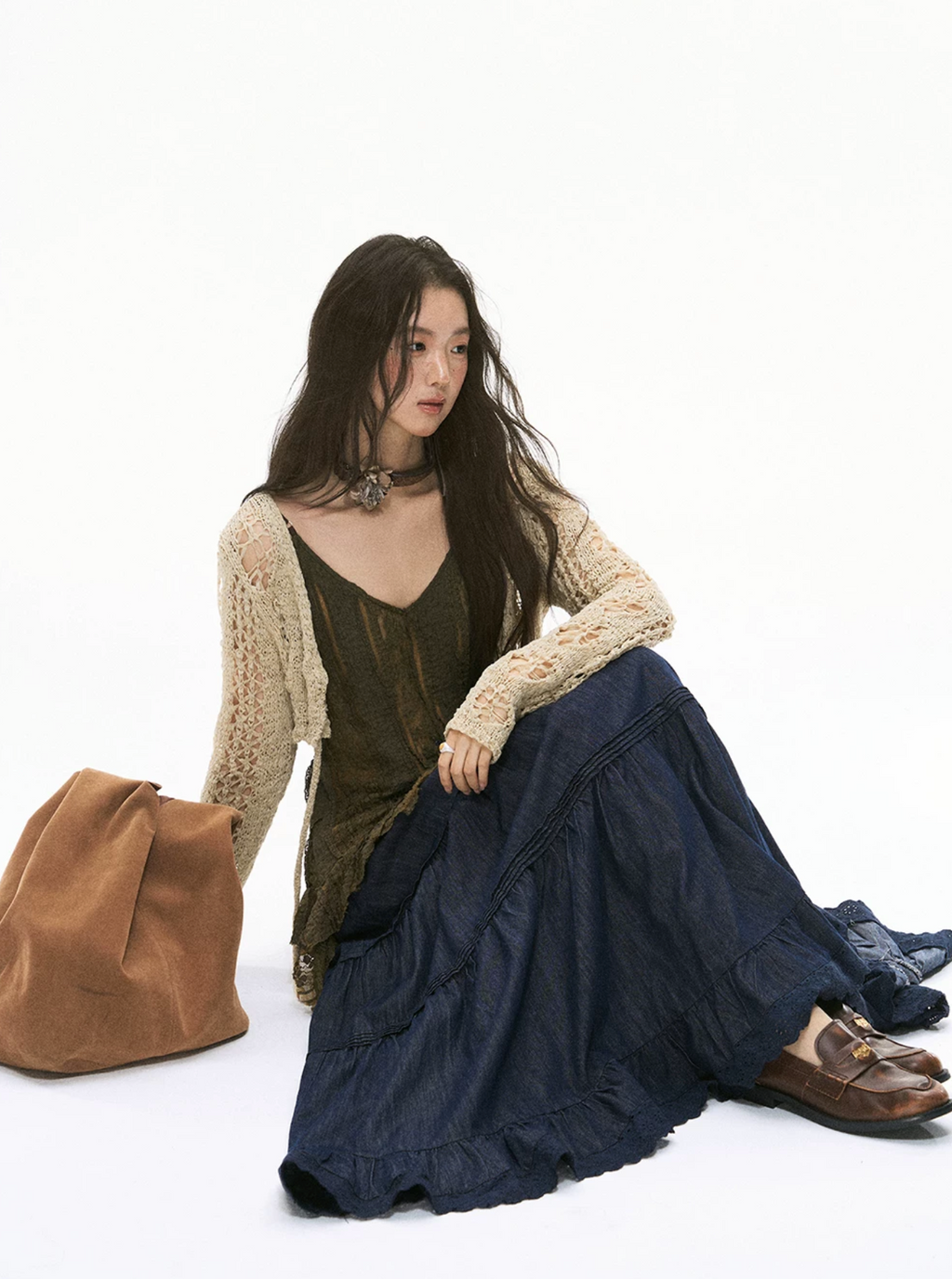 SOOLROK Summer multi-purpose knitted patchwork hole-protection short cardigan with holes