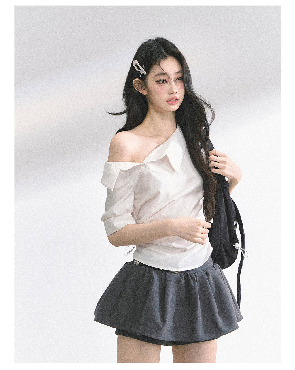High-quality round-leg French-style off-the-shoulder, slim-fit, short-sleeved summer men's t-shirt for women SHAOYEYAN