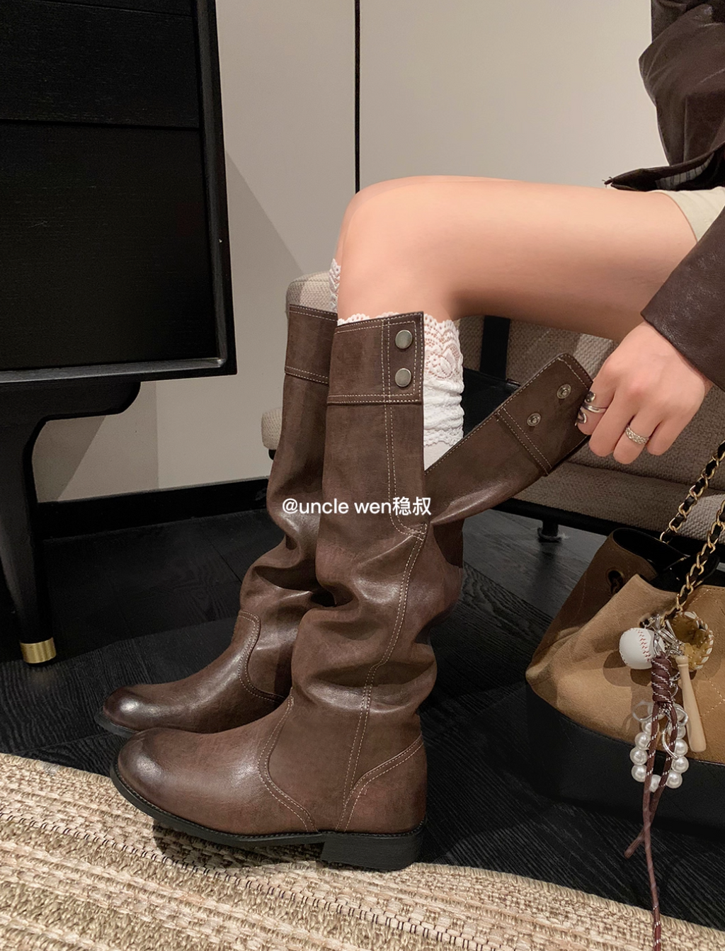 UNCLEWEN Women's Fleece Lined Long Boots, New Winter Style