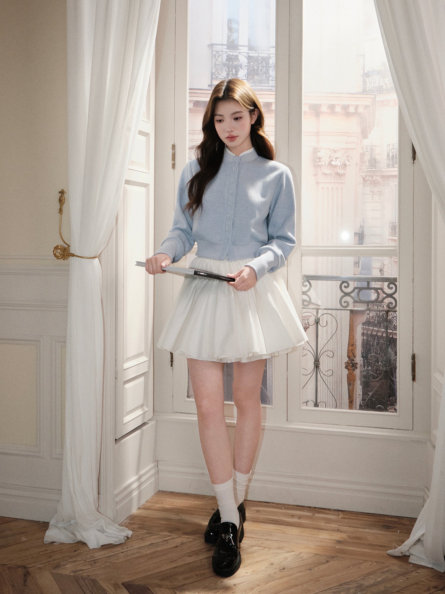 Avenement Korean croptop cardigan for women early autumn