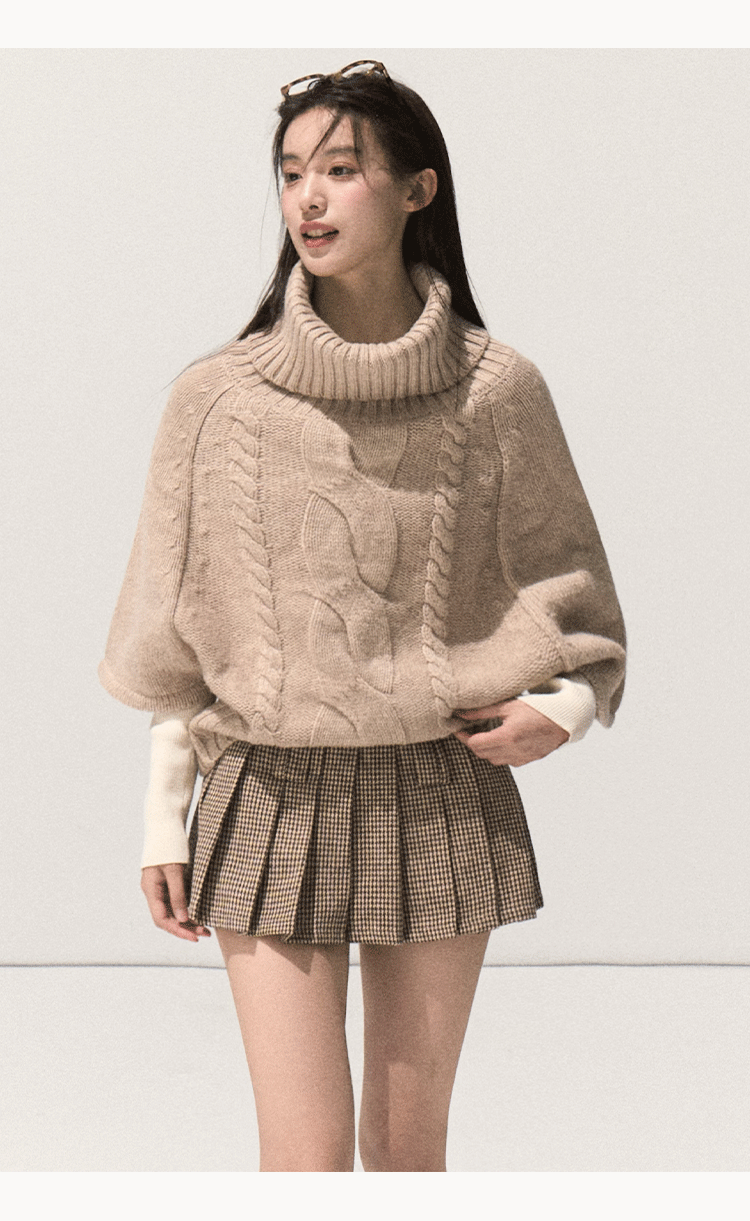 Oakmoo "Full Moon Changes" Thick Rope Knit Sweater