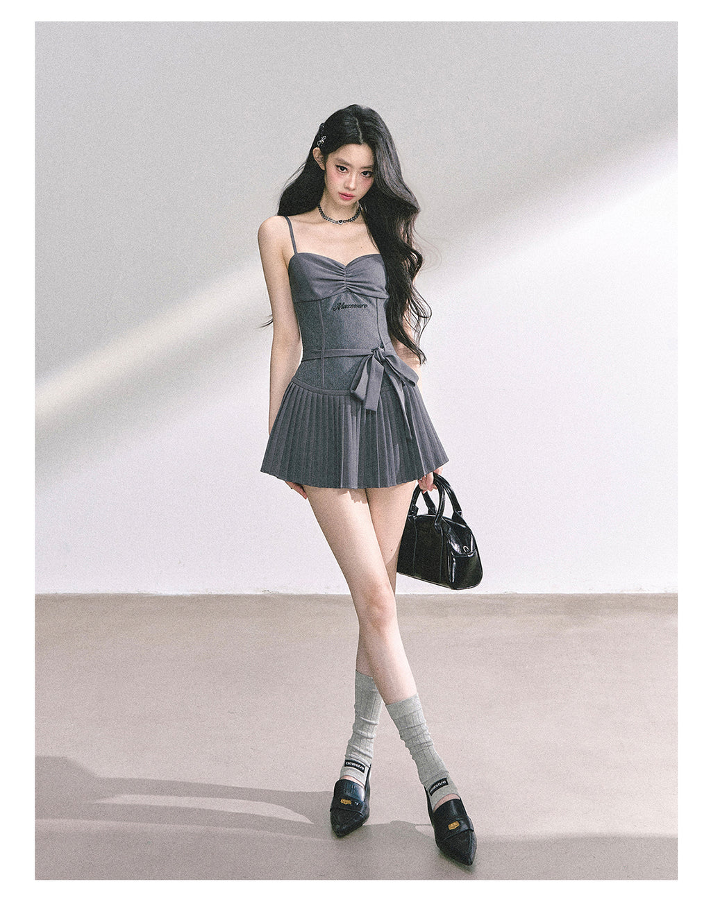 Bold royal idol style dress with straps for women summer slimming puffy and short skirt Shaoyeyan