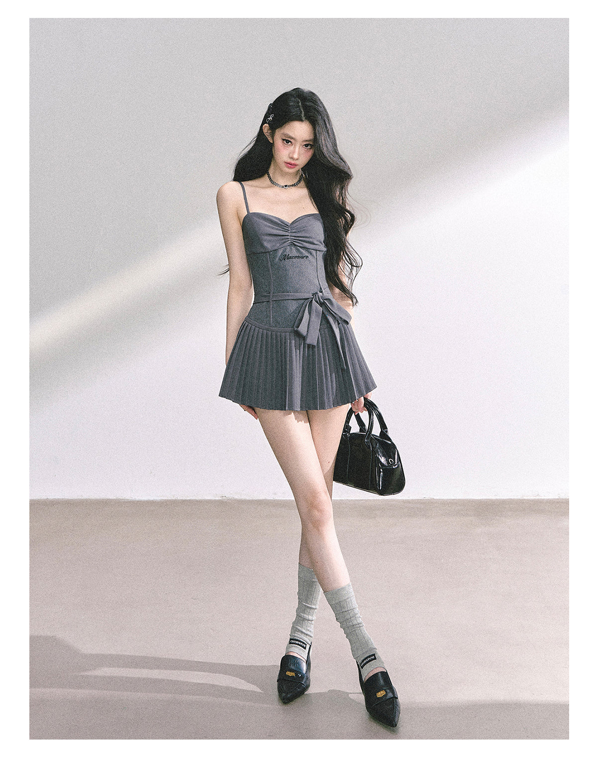 Bold royal idol style dress with straps for women summer slimming puffy and short skirt Shaoyeyan
