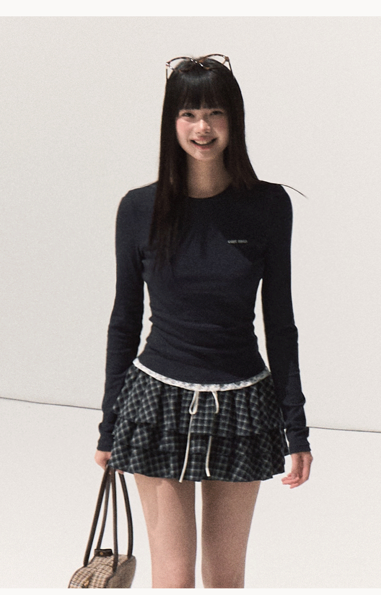 OAKMOO Elastic waistband lace long sleeve T-shirt OAKMOO/"See Yourself and Good Weather" (Sale)