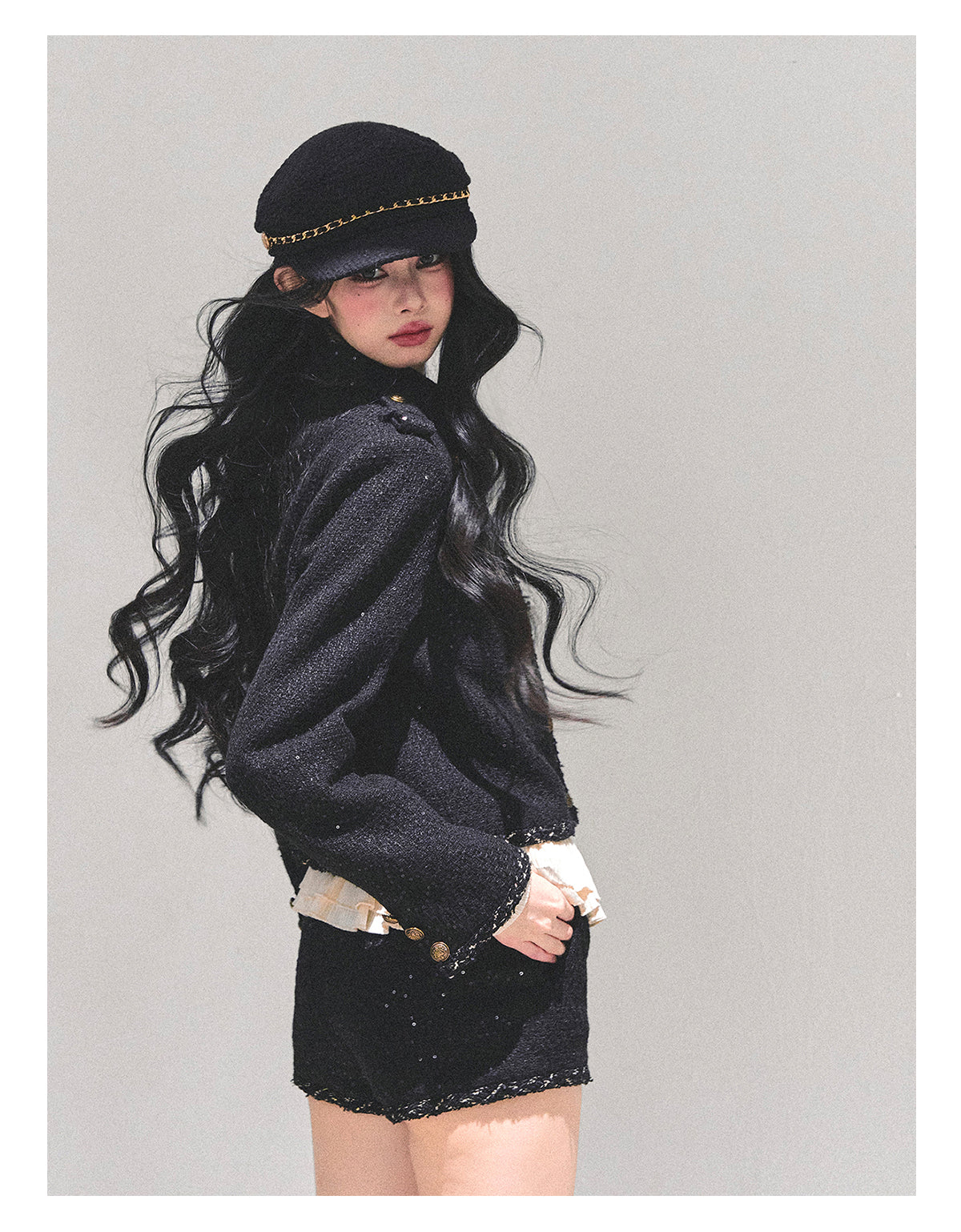 SHAOYEYAN Women's Chanel Style Rich Girl Suit, Three-Piece Winter Coat, Aomalm "Twilight Engulfs Me"