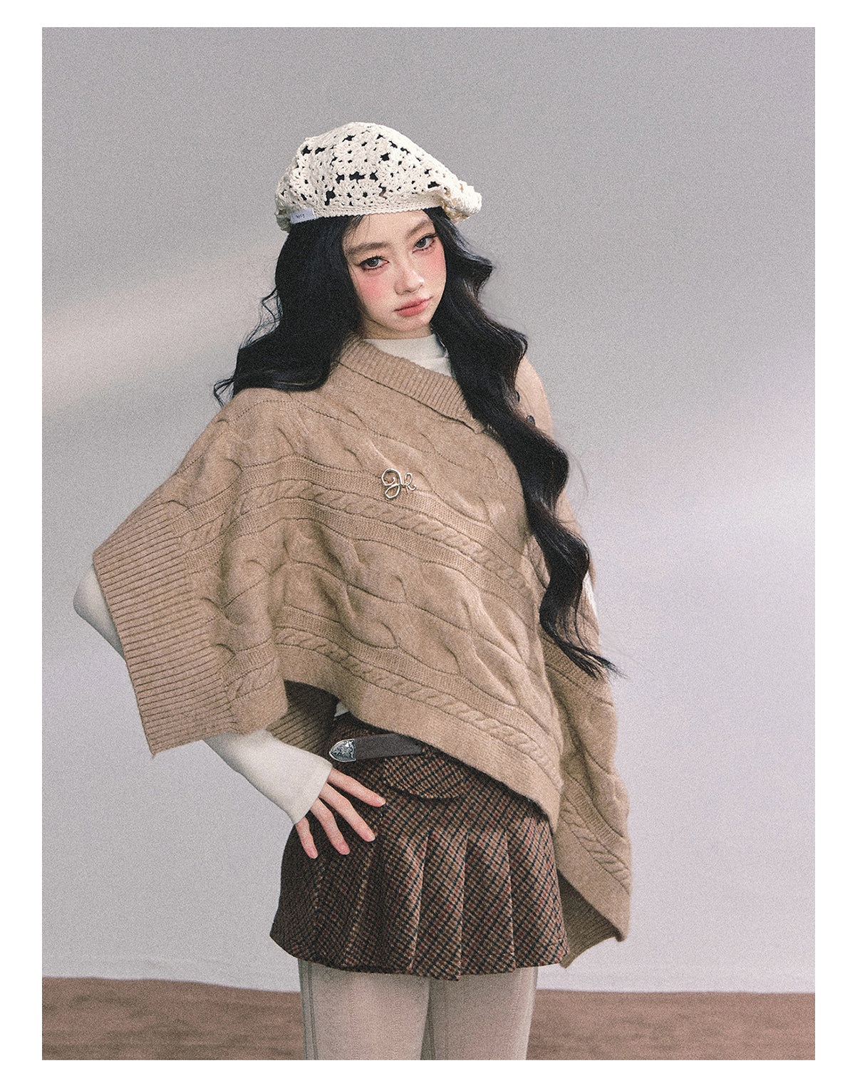 Shaoyeyan Women's Autumn Winter French Style High-end Knitted Wool Coat Loose Fit