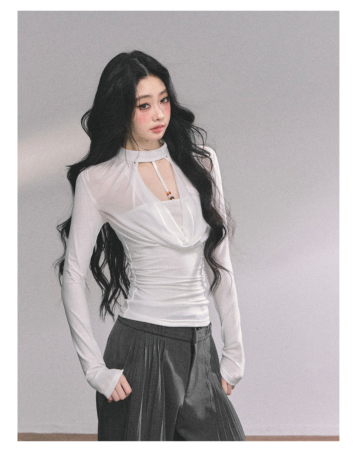 SHAOYEYAN Women's Sexy Fake "Baddie Hot Girl" Two-piece Long Sleeve T-shirt, Autumn Black Top